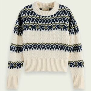 Scotch & Soda Women's Sweater - Cream, Blue, and Green
